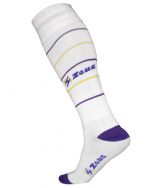 Zeusport, Calza Pumero Bianco-viola-giallo - Sokken