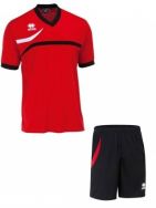 Errea, set Derby shirt+ Neath short rosso/nero - Voetbaltenues