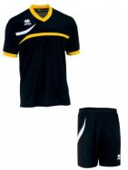 Errea, set Derby shirt+ Neath short nero/giallo - Voetbaltenues