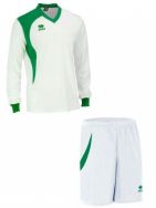 Errea, Set Neath shirt+ short L/S bianco/verde - Voetbaltenues