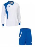 Errea, Set Neath shirt+ short L/S bianco/royal - Voetbaltenues