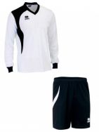 Errea, Set Neath shirt+ short L/S bianco/nero - Voetbaltenues