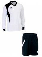 Errea, Set Neath shirt+ short L/S bianco/nero - Voetbaltenues
