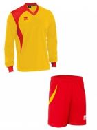 Errea, Set Neath shirt+ short L/S giallo/rosso - Voetbaltenues