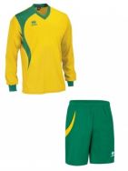 Errea, Set Neath shirt+ short L/S giallo/verde - Voetbaltenues