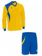 Errea, Set Neath shirt+ short L/S giallo/royal - Voetbaltenues