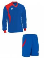 Errea, Set Neath shirt+ short L/S royal/rosso - Voetbaltenues