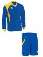 Errea, Set Neath shirt+ short L/S royal/giallo - Voetbaltenues