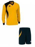 Errea, Set Neath shirt+ short L/S amber/nero - Voetbaltenues