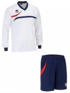 Errea, set Derby shirt+ Neath short L/S bianco/blu - Voetbaltenues