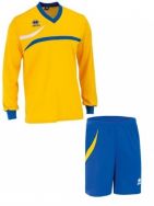 Errea, set Derby shirt+ Neath short L/S giallo/royal - Voetbaltenues