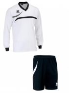 Errea, set Derby shirt+ Neath short L/S bianco/nero - Voetbaltenues