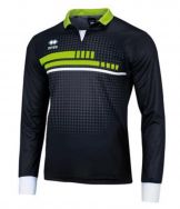 Errea, Maglia Robert L/S Black Green_Fluo - Voetbalshirts