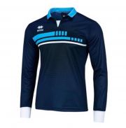 Errea, Maglia Robert L/S Navy Cyan White - Voetbalshirts