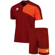 Errea, Kit Marcus Short Sleeve  Maroon arancio - Voetbaltenues