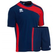 Errea, Set Bolton shirt+ short blu/rosso - Voetbaltenues