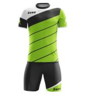 Zeusport, Kit Lybra Verde fluo nero bianco - Voetbaltenues