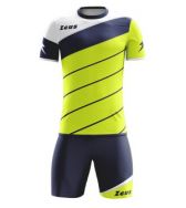 Zeusport, Kit Lybra Giallo fluo blu bianco - Voetbaltenues