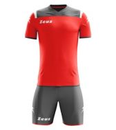 Zeusport, Kit Vesuvio Dark grey-tang red - Voetbaltenues