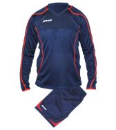 Zeusport, Kit Fauno M/L Blu-Rosso - Voetbaltenues