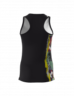 Errea, PAMELA WOMAN FUXIA FLUO SLEEVELESS PADEL TENNIS VEST Nero - PADEL lijn