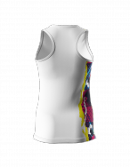 Errea, PAMELA WOMAN FUXIA FLUO SLEEVELESS PADEL TENNIS VEST Bianco - PADEL lijn