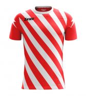 Zeusport, Shirt Zip Rosso-bianco - Voetbalshirts