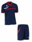 Errea set Derby shirt+ Neath short blu/rosso