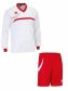 Errea set Derby shirt+ Neath short L/S bianco/rosso