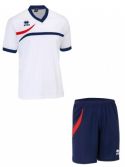 Errea set Derby shirt+ Neath short bianco/blu